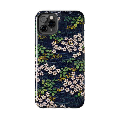 Sakura River Night Phone Case – Japanese Chiyogami Inspired Design