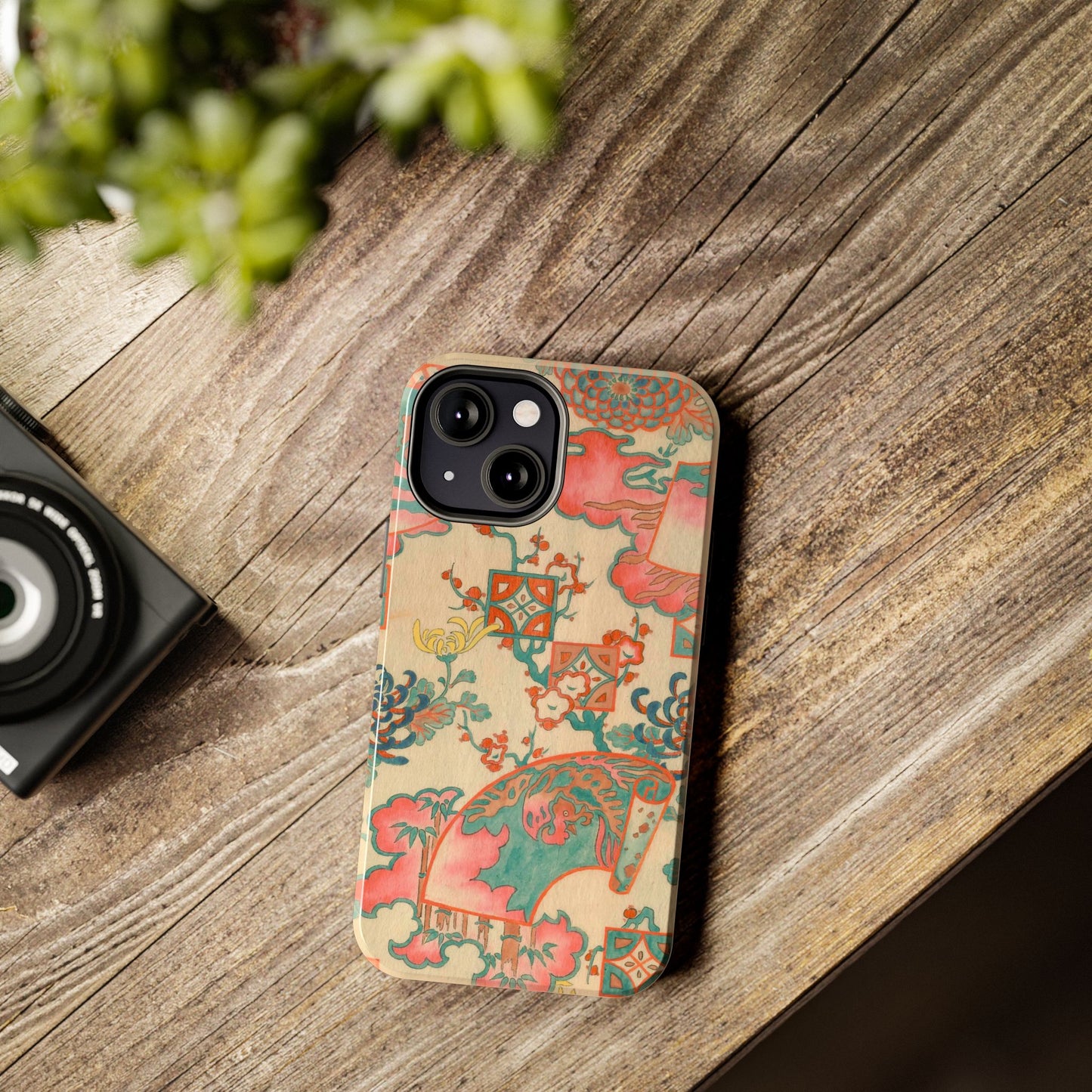 Meiji Era Fan & Chrysanthemum Phone Case | 1901 Zuan Hyakushu | Japanese Art
