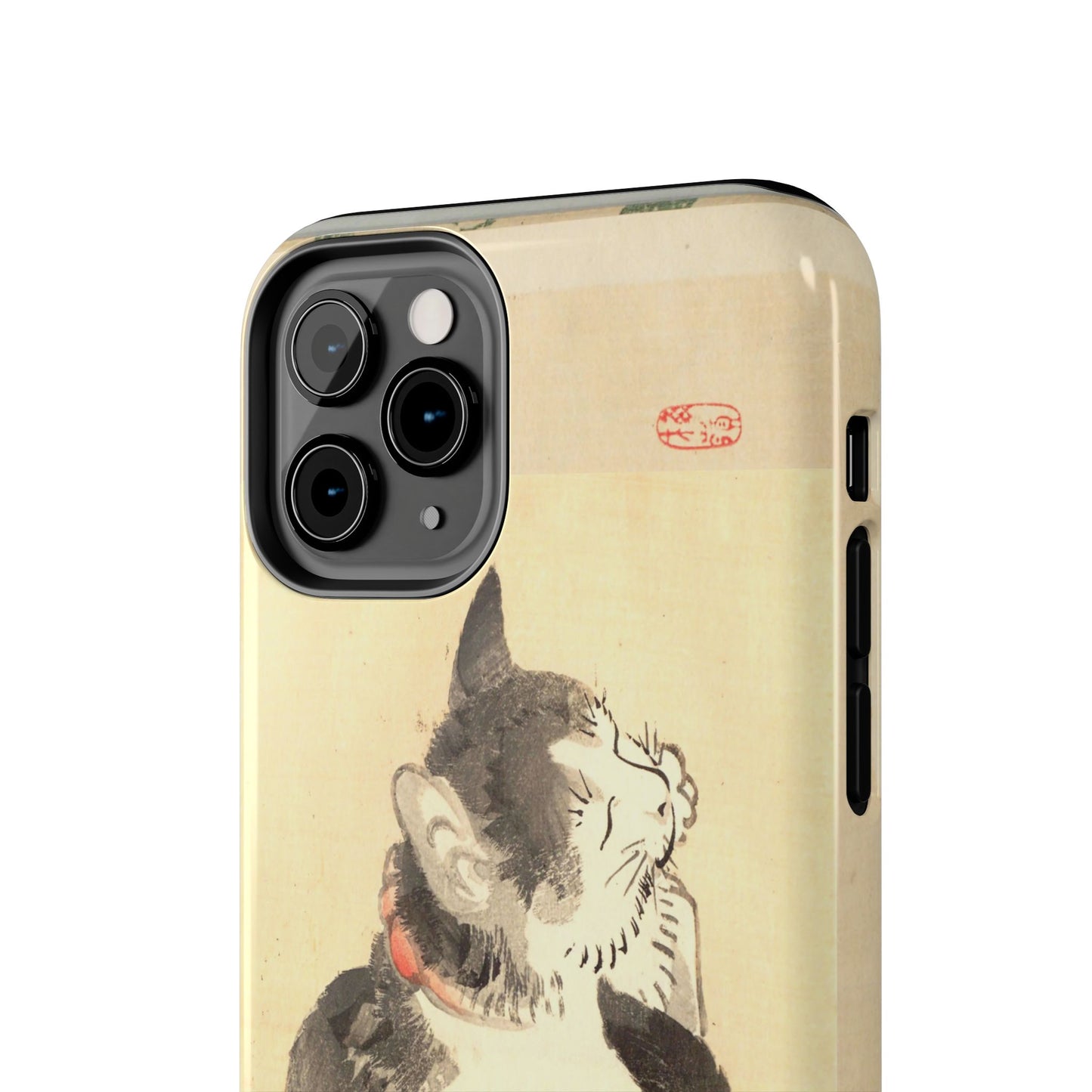 Sleeping Cat Japanese Art Phone Case | Meiji Era Bairei Kono Woodblock | Vintage Cat Illustration 1887