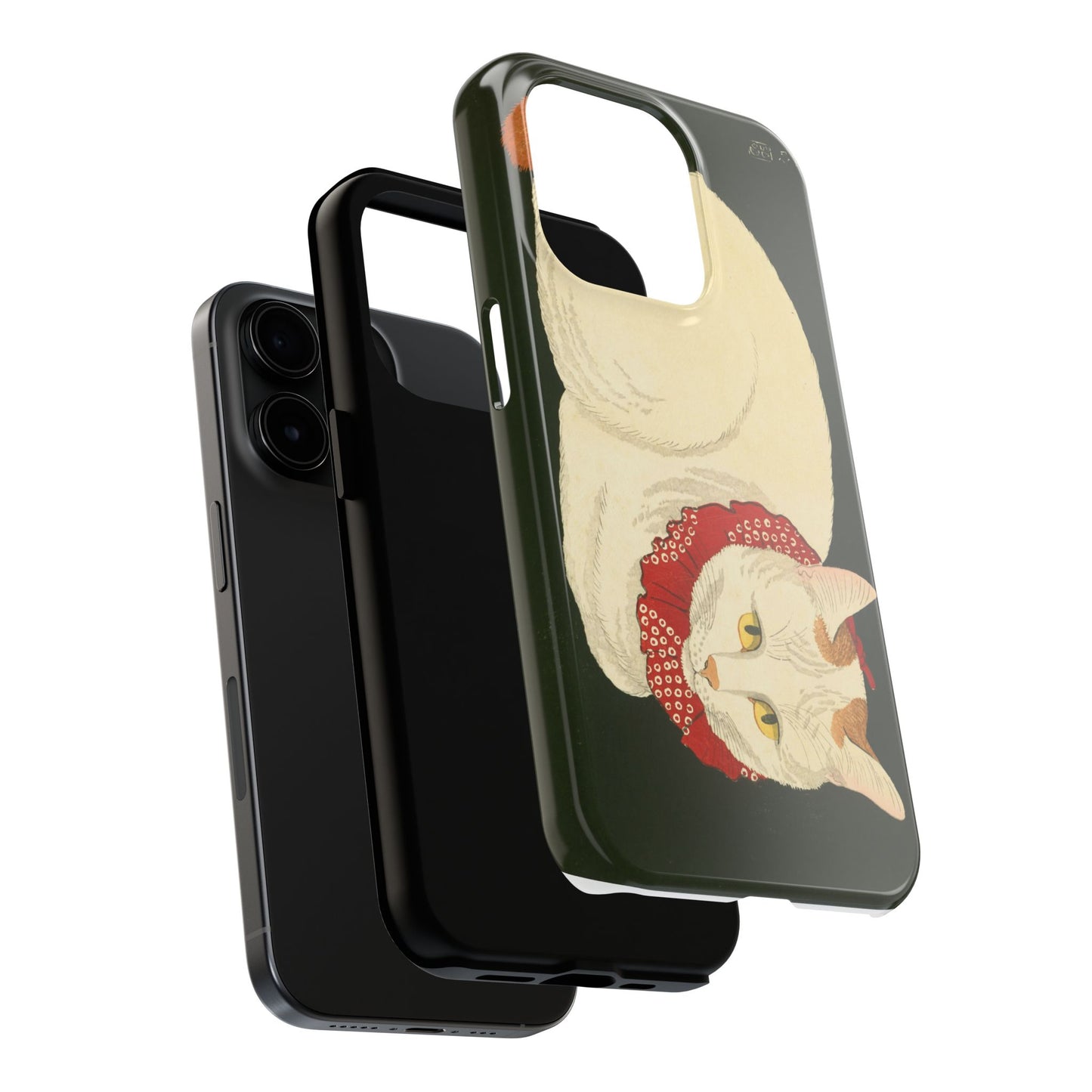 Taisho Era Lucky White Cat Phone Case | 1921 Japanese Woodblock Art | Zen Cat Design