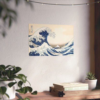 Hokusai Wave Matte Poster — The Great Wave Off Kanagawa Horizontal Print