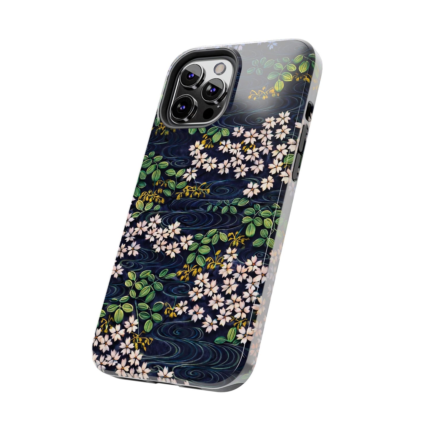 Sakura River Night Phone Case – Japanese Chiyogami Inspired Design