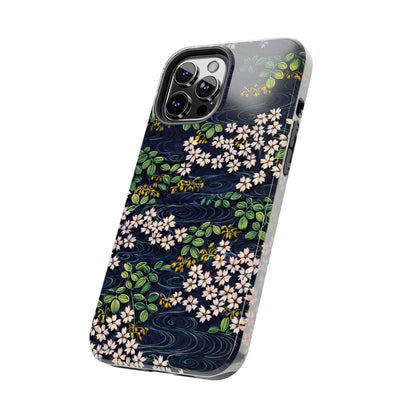 Sakura River Night Phone Case – Japanese Chiyogami Inspired Design