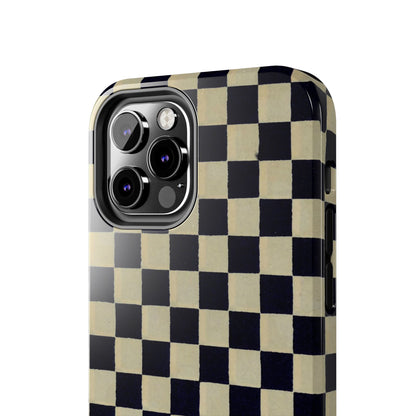 Ichimatsu Check Phone Case | Japanese Chiyogami Art | Taisho Modern Design 1926