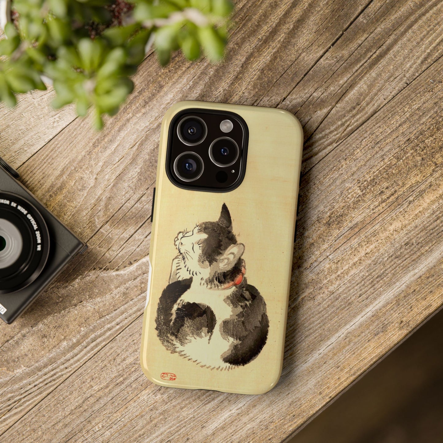 Sleeping Cat iPhone Case | Meiji Era Japanese Ink Painting | Ukiyo-e Art Phone Case | Vintage Japan Cat Gift