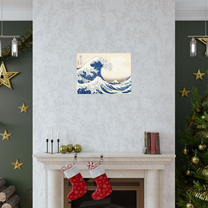Hokusai Wave Matte Poster — The Great Wave Off Kanagawa Horizontal Print