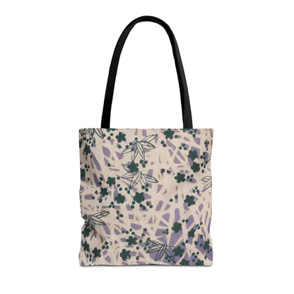 Meiji Era Bamboo & Flower Tote Bag | 1901 Zuan Hyakushu | Purple & Green Japanese Art