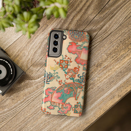 Meiji Era Fan & Chrysanthemum Phone Case | 1901 Zuan Hyakushu | Japanese Art