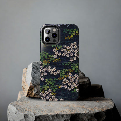 Sakura River Night Phone Case – Japanese Chiyogami Inspired Design