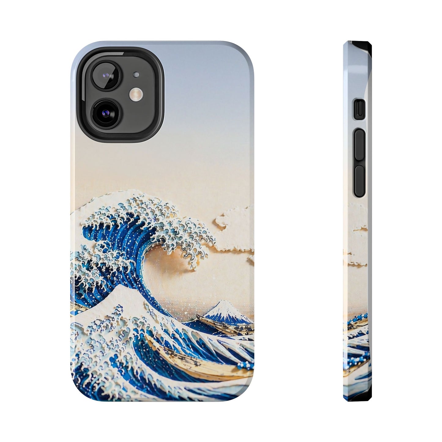 Japanese Great Wave Morning Glow Phone Case | Hokusai 3D Art | Edo Era Masterpiece
