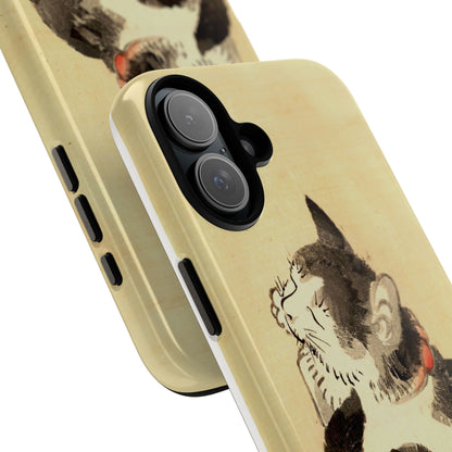 Sleeping Cat iPhone Case | Meiji Era Japanese Ink Painting | Ukiyo-e Art Phone Case | Vintage Japan Cat Gift