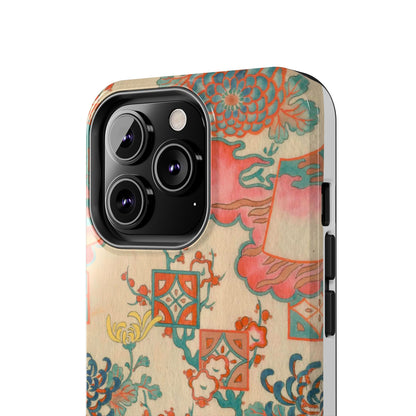 Meiji Era Fan & Chrysanthemum Phone Case | 1901 Zuan Hyakushu | Japanese Art