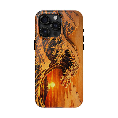 Golden Wave Tough Phone Case – Hokusai Sunset Japanese Art