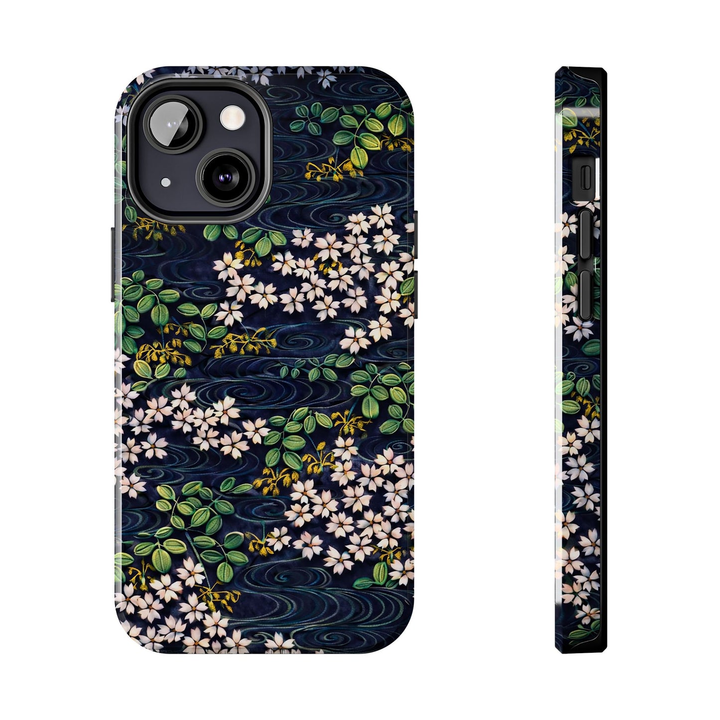 Sakura River Night Phone Case – Japanese Chiyogami Inspired Design