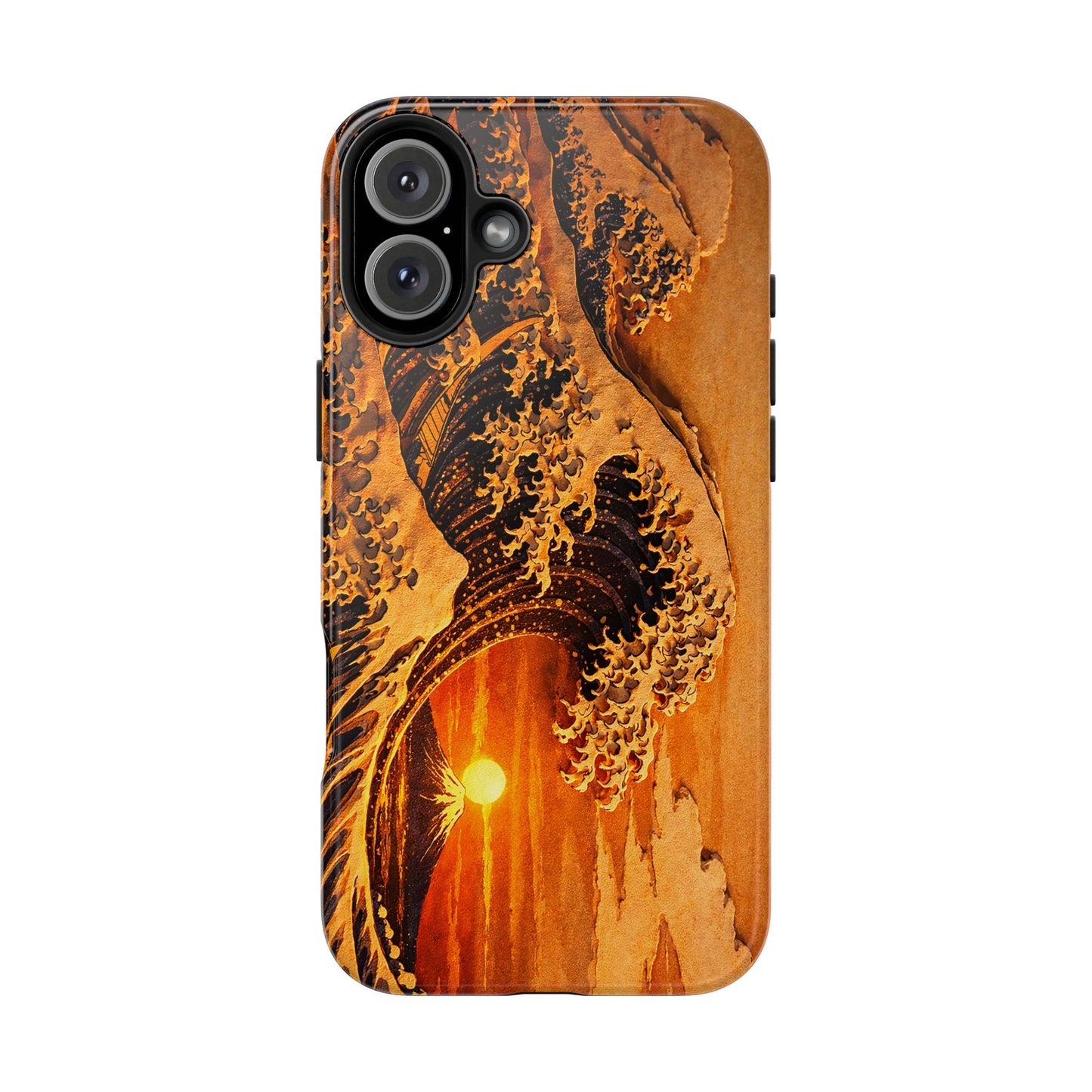 Golden Wave Tough Phone Case – Hokusai Sunset Japanese Art