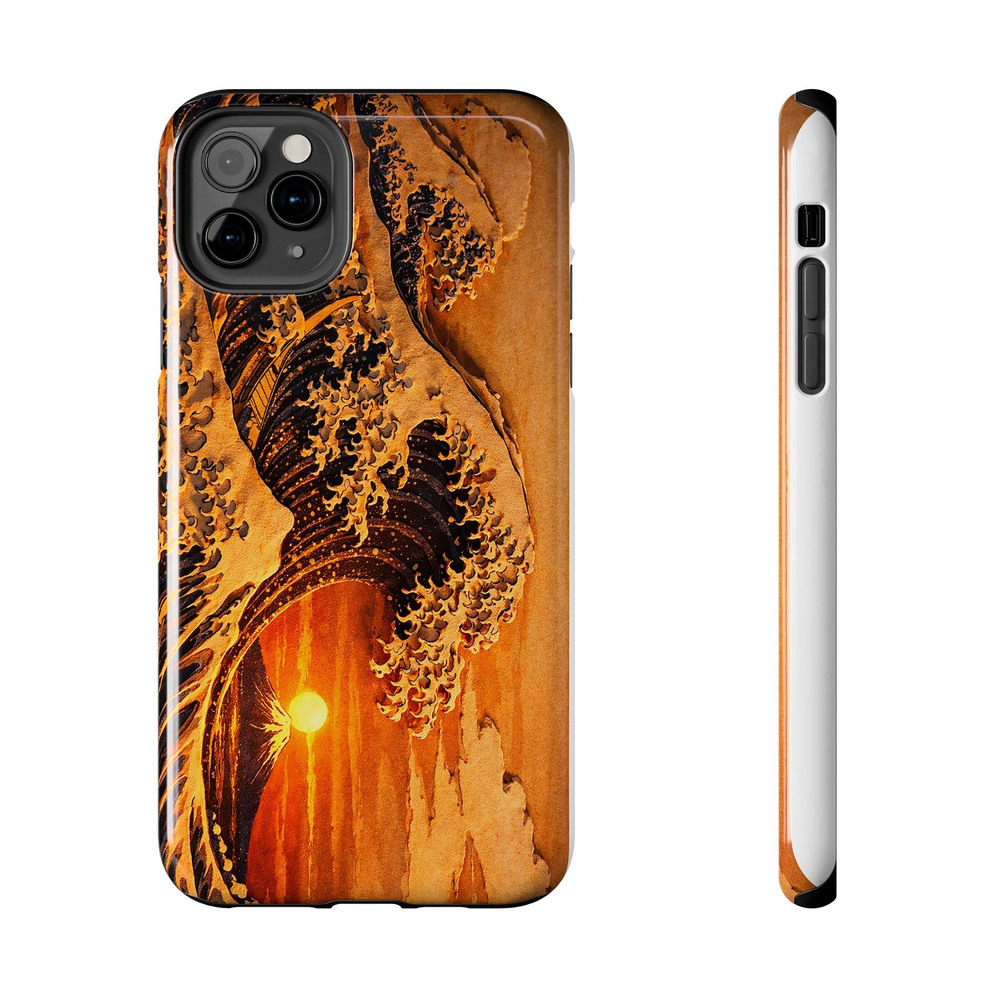 Golden Wave Tough Phone Case – Hokusai Sunset Japanese Art