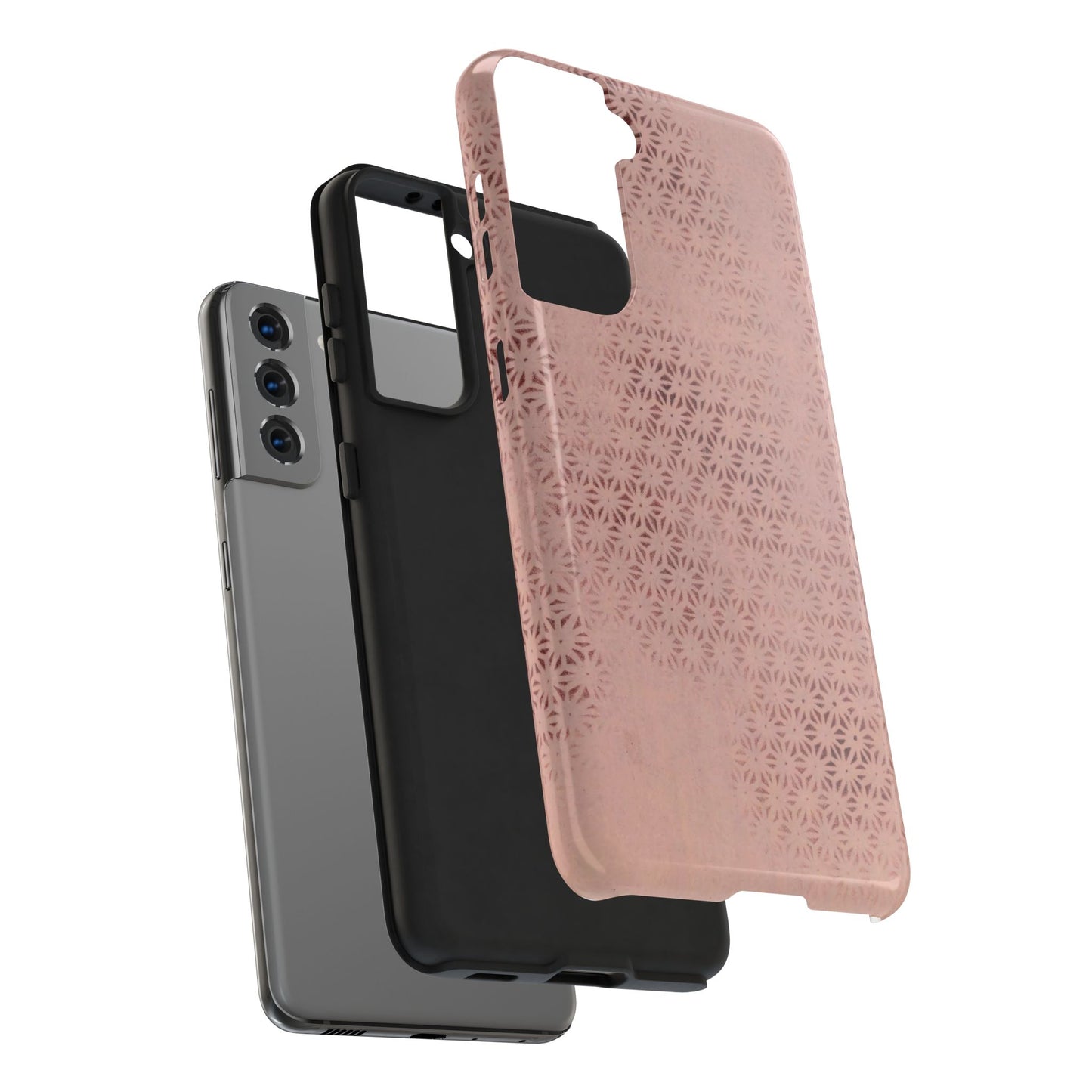 Taisho Era Pink Asanoha Phone Case | 1926 Japanese Chiyogami Art | Hemp Leaf Pattern