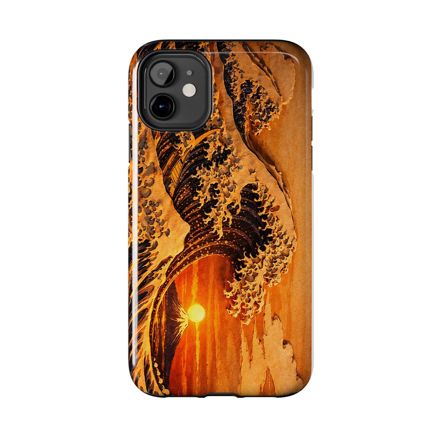 Golden Wave Tough Phone Case – Hokusai Sunset Japanese Art