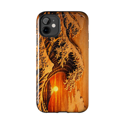 Golden Wave Tough Phone Case – Hokusai Sunset Japanese Art