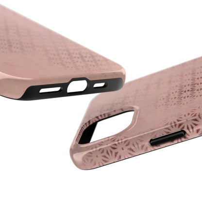 Taisho Era Pink Asanoha Phone Case | 1926 Japanese Chiyogami Art | Hemp Leaf Pattern