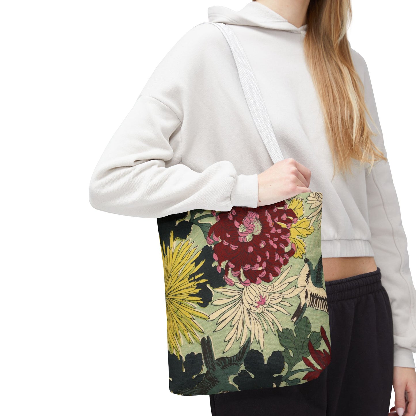 Japanese Chiyogami Floral Tote Bag – Traditional Washi Pattern Inspired by Taisho Era Design
