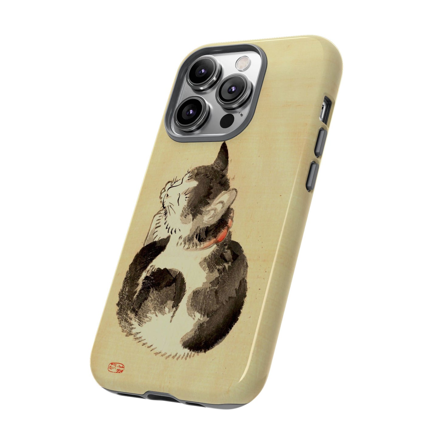 Sleeping Cat iPhone Case | Meiji Era Japanese Ink Painting | Ukiyo-e Art Phone Case | Vintage Japan Cat Gift