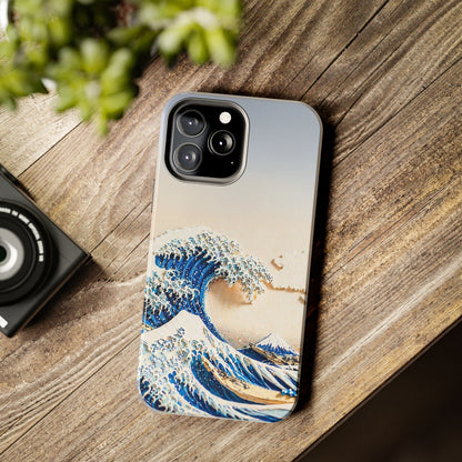 Japanese Great Wave Morning Glow Phone Case | Hokusai 3D Art | Edo Era Masterpiece