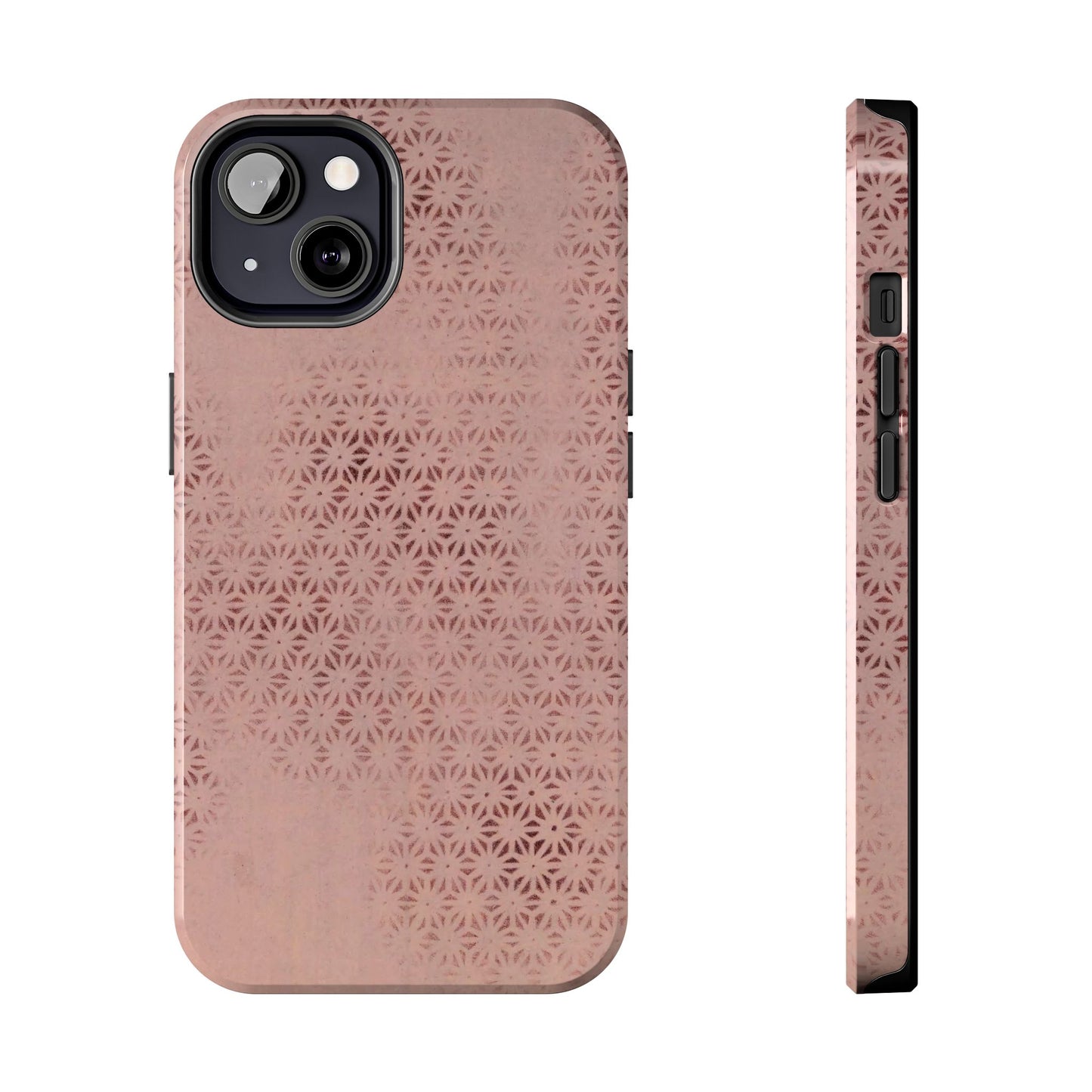Taisho Era Pink Asanoha Phone Case | 1926 Japanese Chiyogami Art | Hemp Leaf Pattern