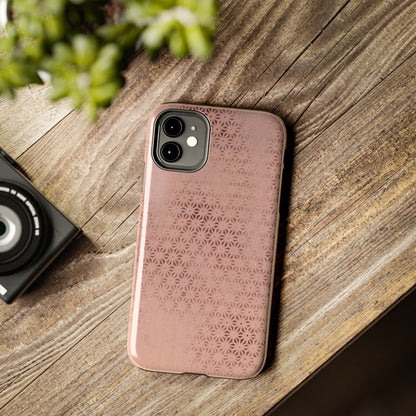 Taisho Era Pink Asanoha Phone Case | 1926 Japanese Chiyogami Art | Hemp Leaf Pattern