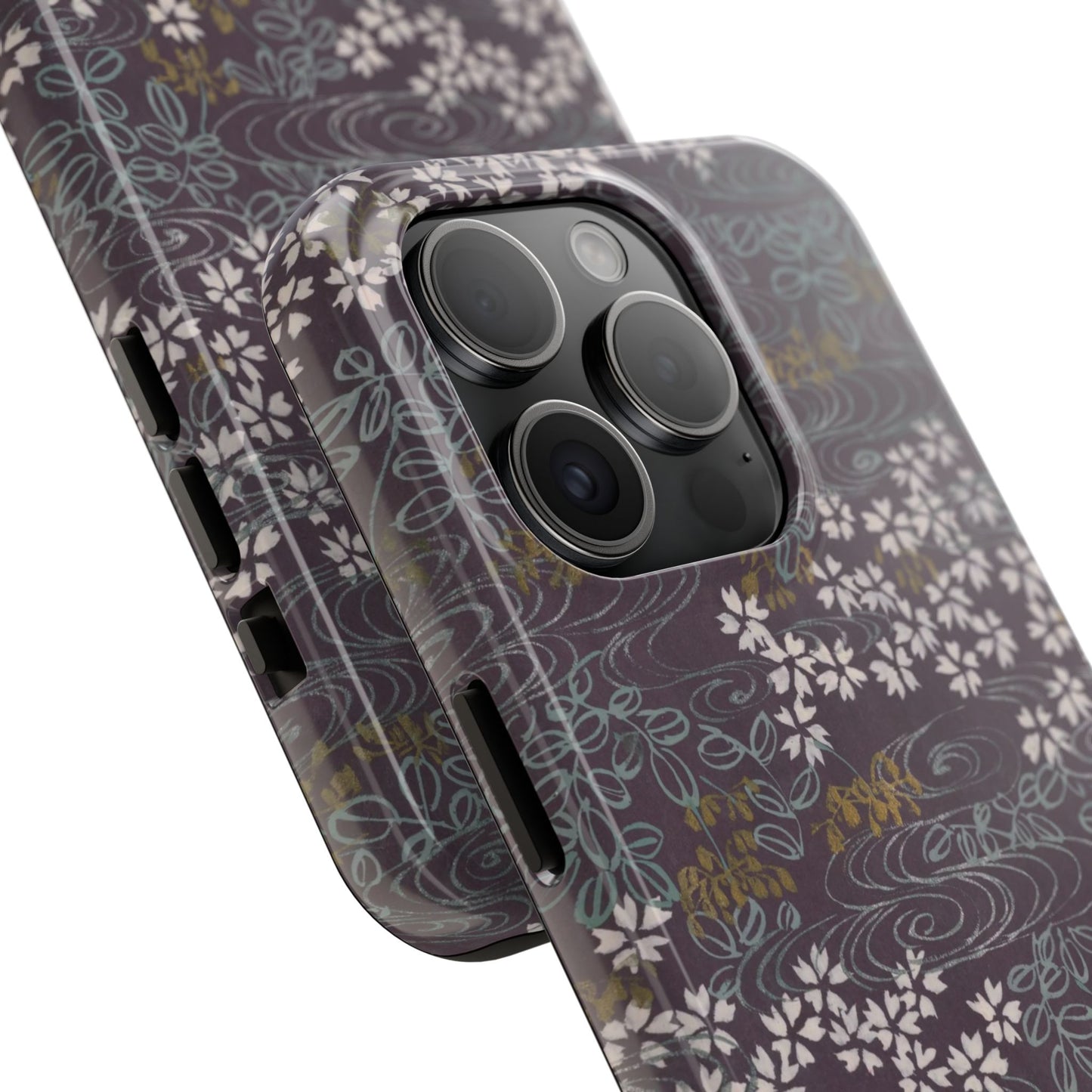 Meiji Era Sakura River Phone Case | 1901 Zuan Hyakushu | Wisteria Purple Japanese Art