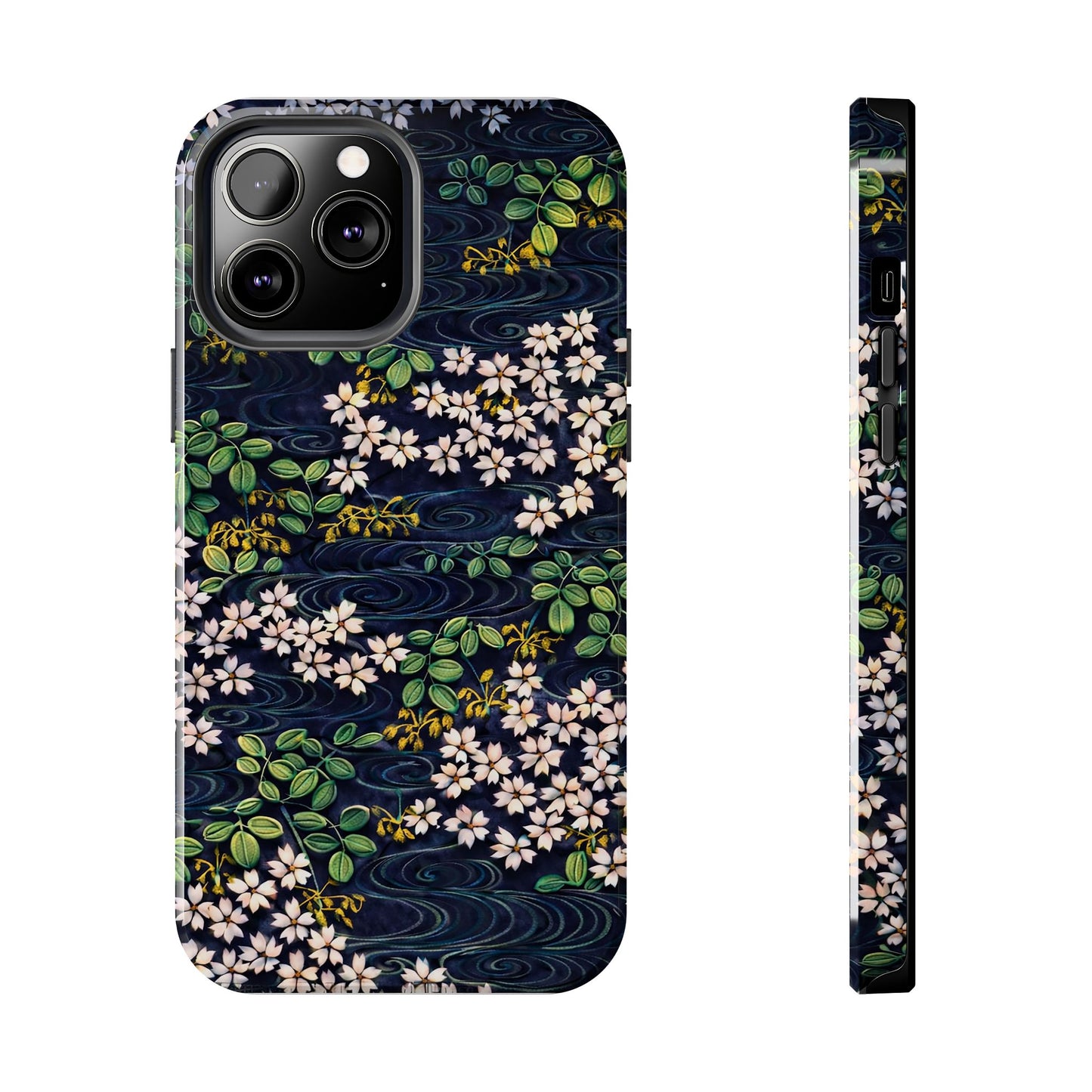 Sakura River Night Phone Case – Japanese Chiyogami Inspired Design