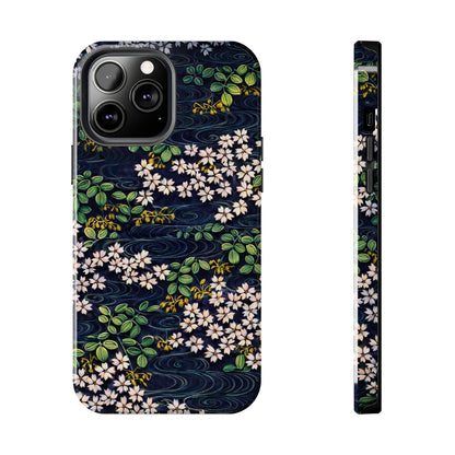 Sakura River Night Phone Case – Japanese Chiyogami Inspired Design