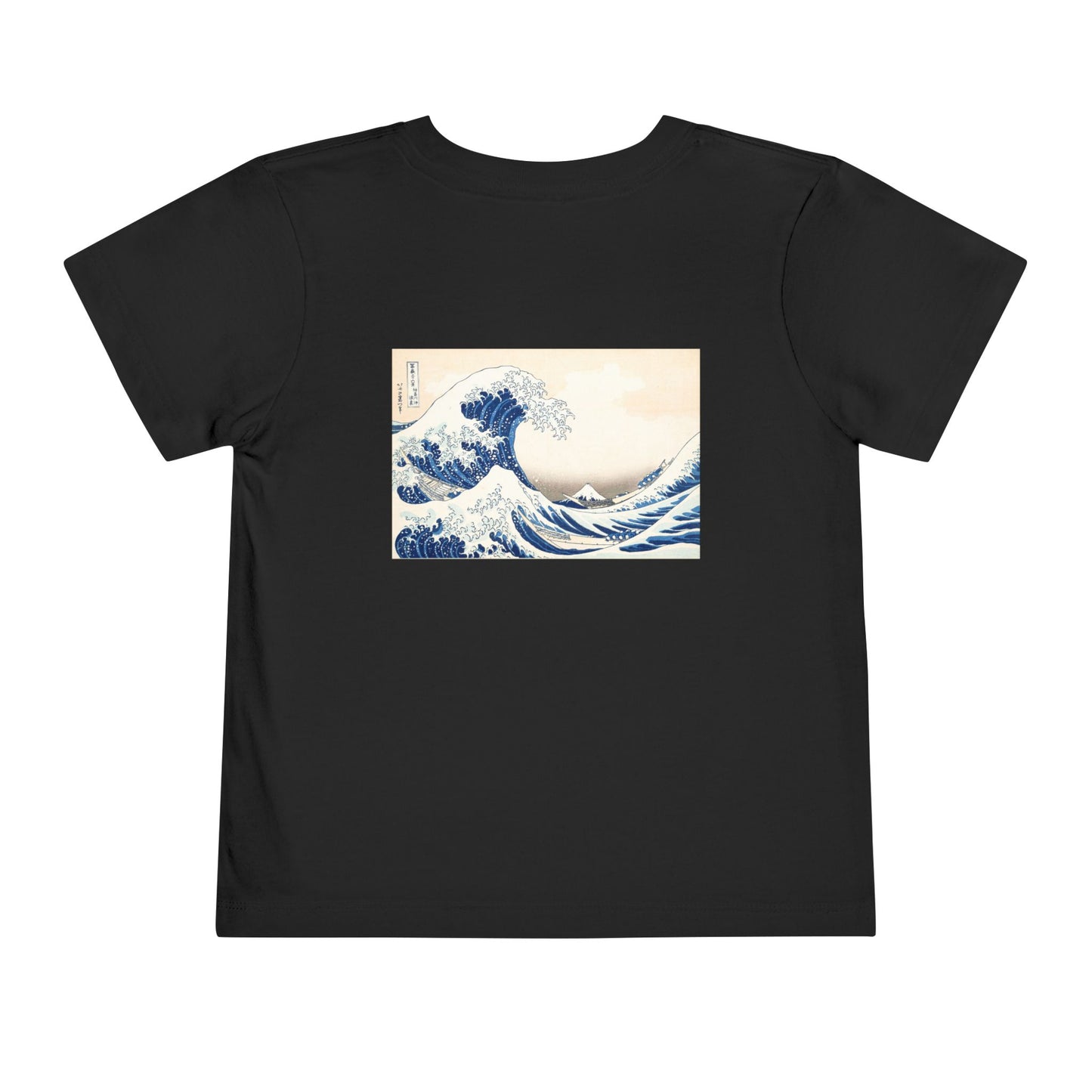 Great Wave off Kanagawa Toddler T-Shirt - Hokusai Japanese Art Back Print Kids Tee