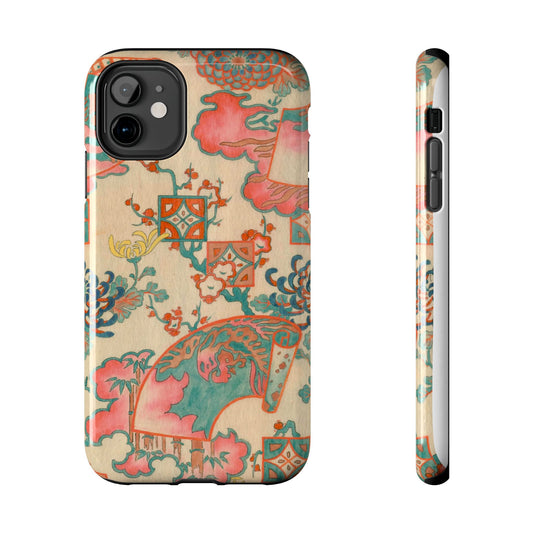 Meiji Era Fan & Chrysanthemum Phone Case | 1901 Zuan Hyakushu | Japanese Art