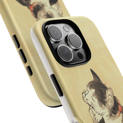 Sleeping Cat iPhone Case | Meiji Era Japanese Ink Painting | Ukiyo-e Art Phone Case | Vintage Japan Cat Gift