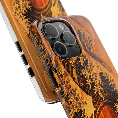 Golden Wave Tough Phone Case – Hokusai Sunset Japanese Art