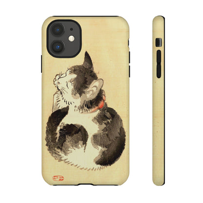 Sleeping Cat iPhone Case | Meiji Era Japanese Ink Painting | Ukiyo-e Art Phone Case | Vintage Japan Cat Gift