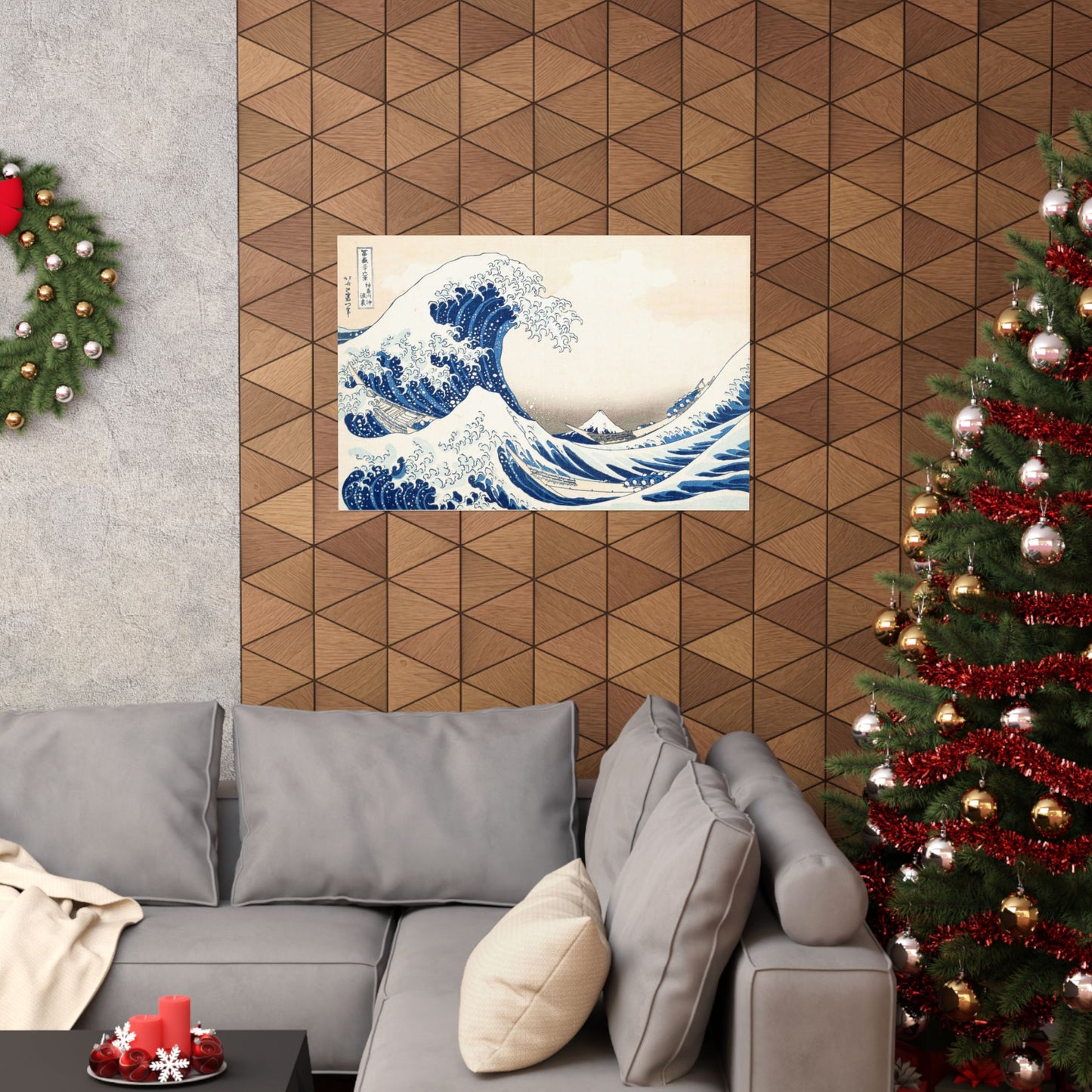 Hokusai Wave Matte Poster — The Great Wave Off Kanagawa Horizontal Print
