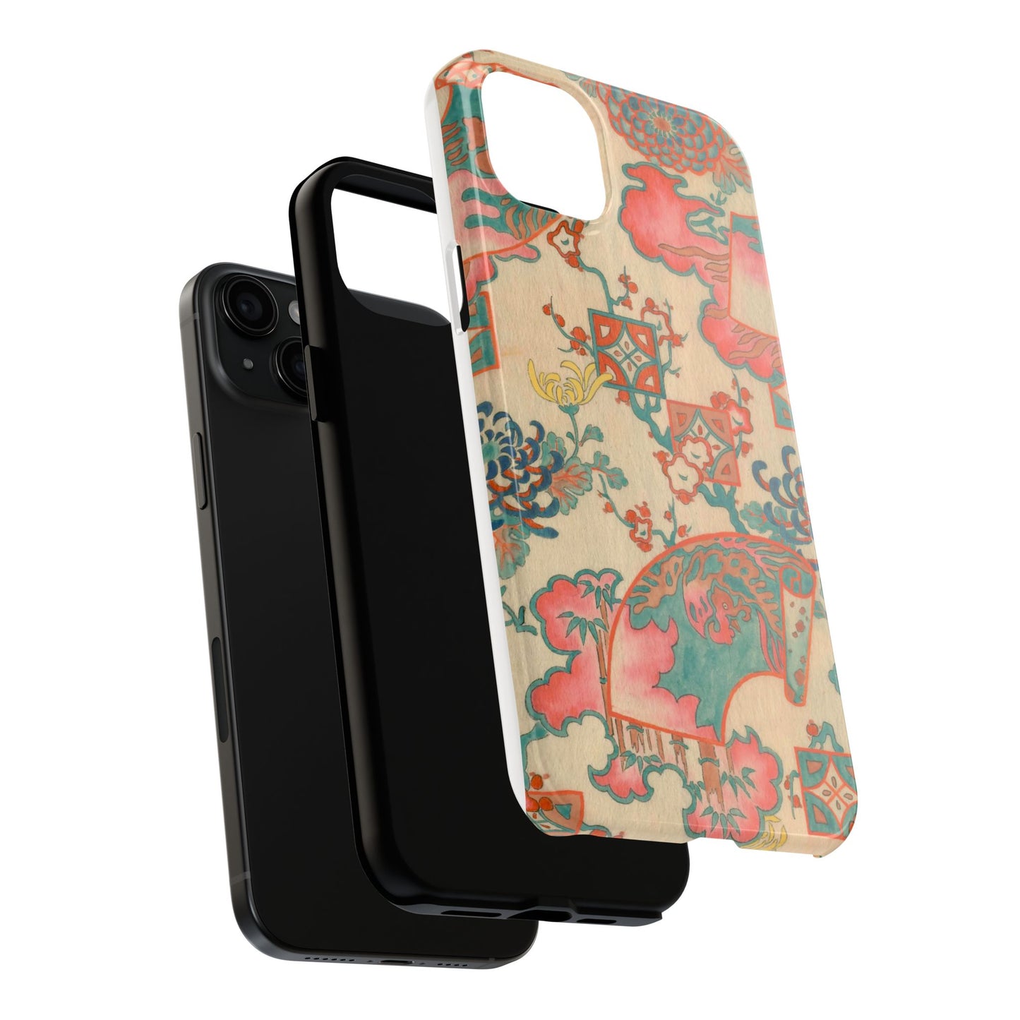 Meiji Era Fan & Chrysanthemum Phone Case | 1901 Zuan Hyakushu | Japanese Art