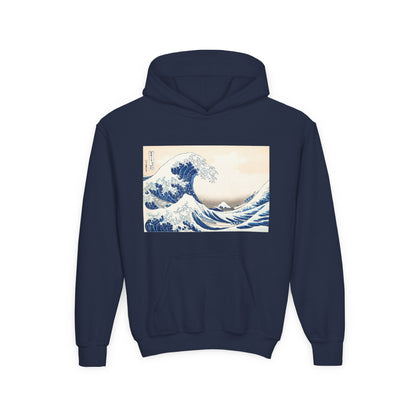 Great Wave off Kanagawa Kids Hoodie - Hokusai Japanese Art Youth Sweatshirt