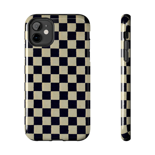 Ichimatsu Check Phone Case | Japanese Chiyogami Art | Taisho Modern Design 1926