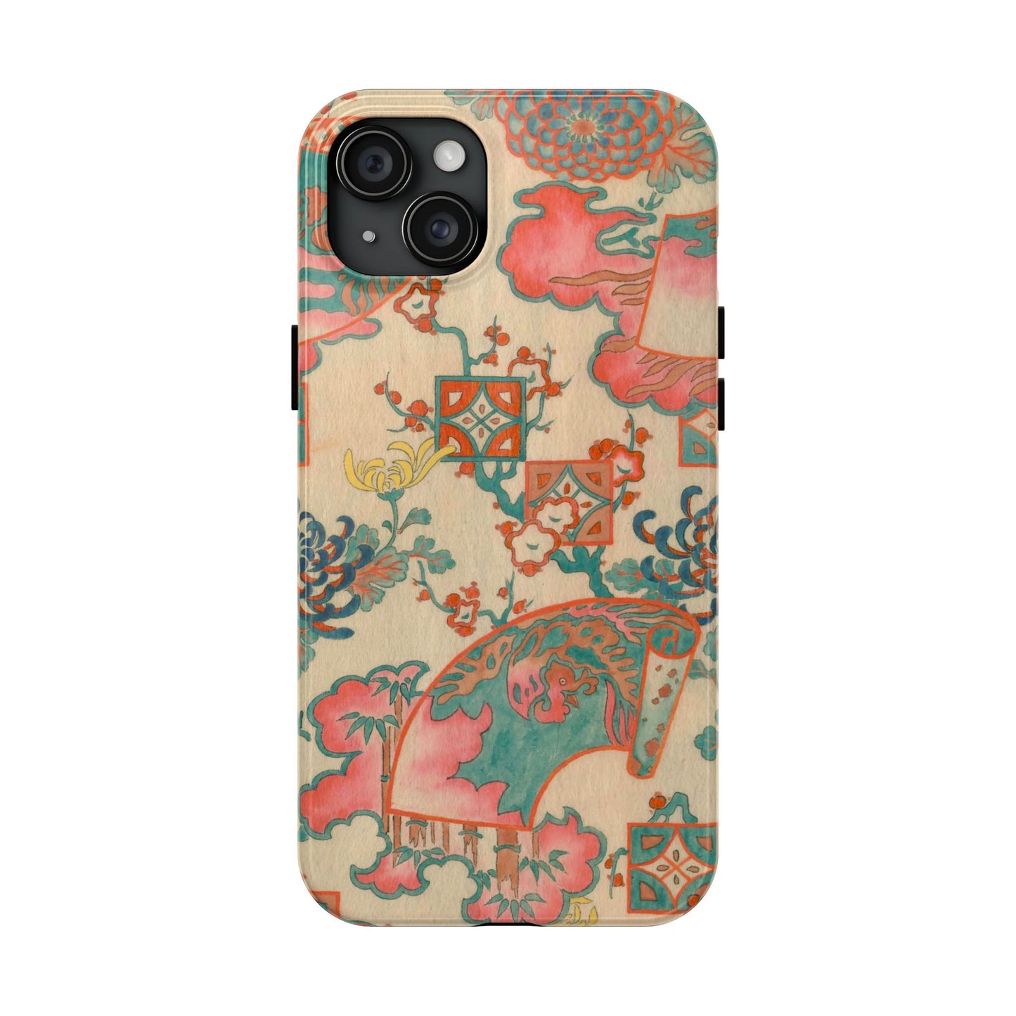 Meiji Era Fan & Chrysanthemum Phone Case | 1901 Zuan Hyakushu | Japanese Art