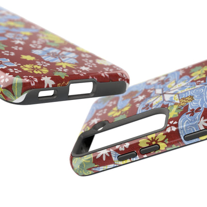 Taisho Umbrella Tales | 1926 Sakura, Momiji & Flowing Water Phone Case | Vintage Chiyogami Art