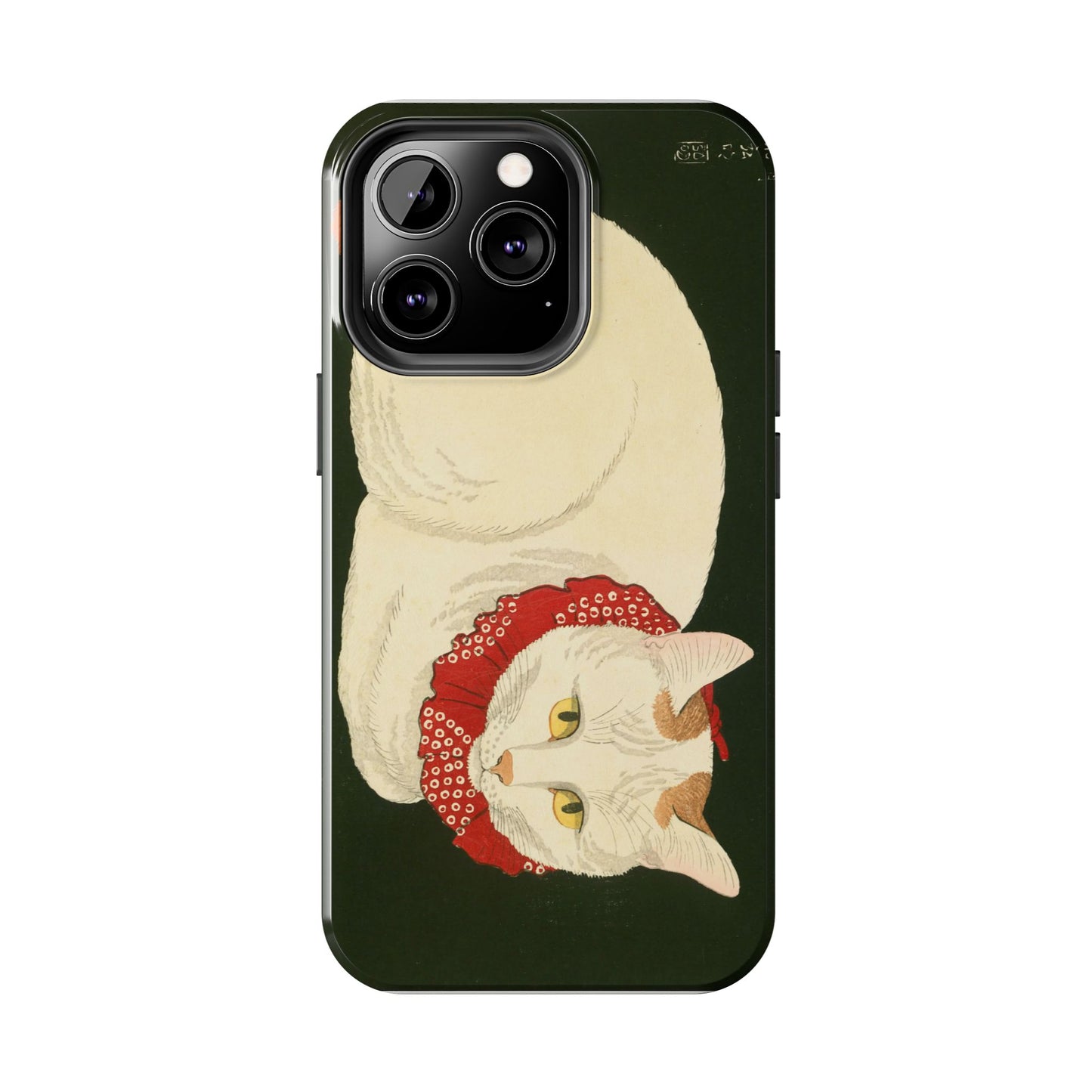 Taisho Era Lucky White Cat Phone Case | 1921 Japanese Woodblock Art | Zen Cat Design