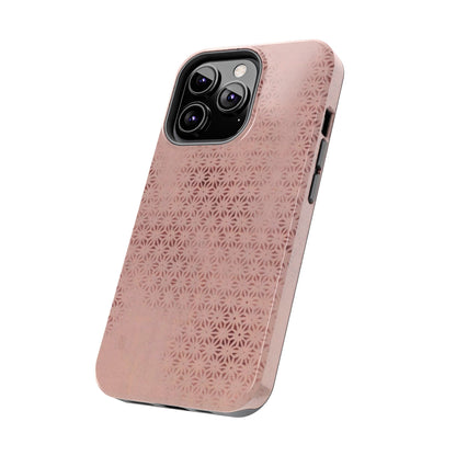 Taisho Era Pink Asanoha Phone Case | 1926 Japanese Chiyogami Art | Hemp Leaf Pattern