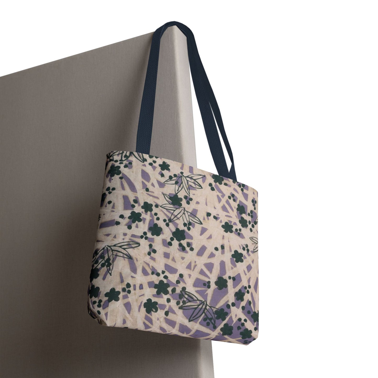 Meiji Era Bamboo & Flower Tote Bag | 1901 Zuan Hyakushu | Purple & Green Japanese Art