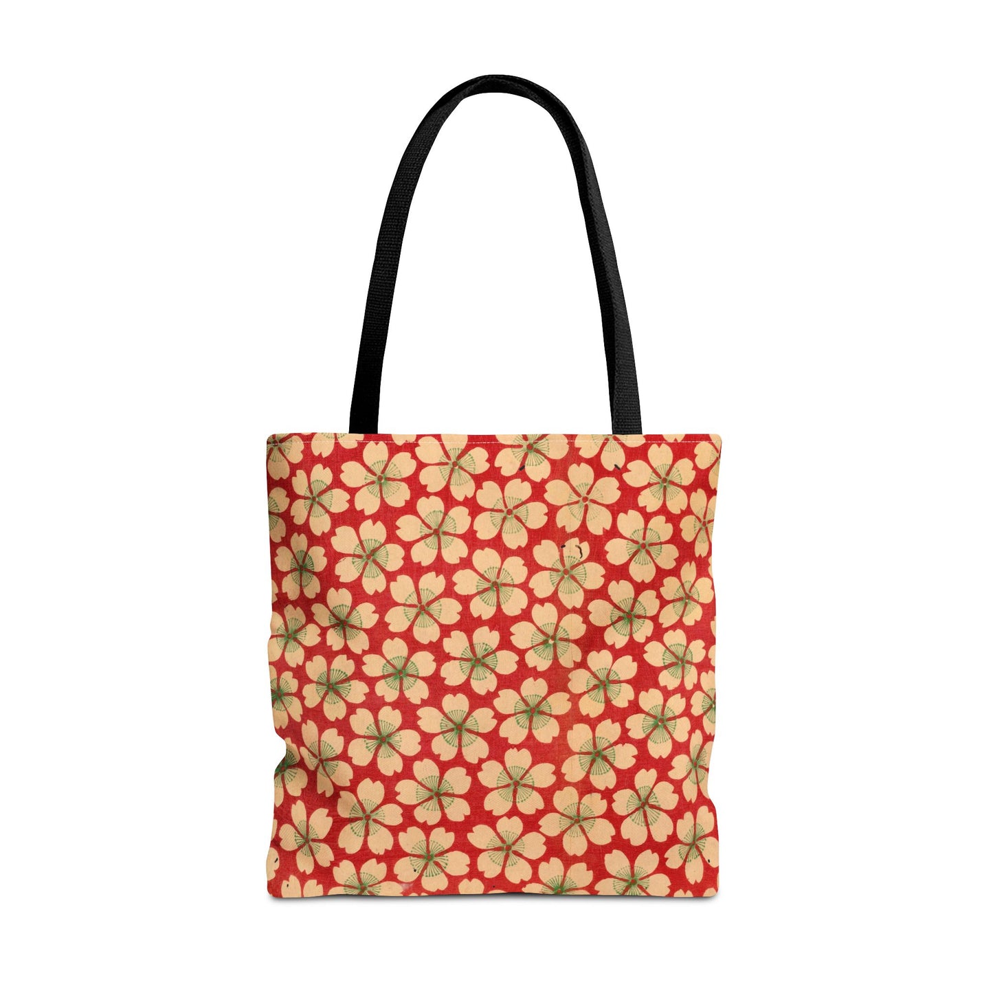 Meiji Era Sakura Blossom Tote Bag | "Chiyogami Mihon" Japanese Archive Art | Red & White Floral