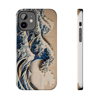 Great Wave 3D Shadow Relief Tough Phone Case – Hokusai Japanese Art