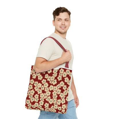 Japanese Sakura Tote Bag - Taisho Era Chiyogami Washi Pattern Vintage Design