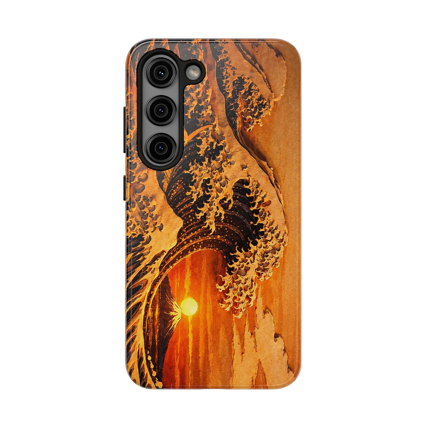 Golden Wave Tough Phone Case – Hokusai Sunset Japanese Art